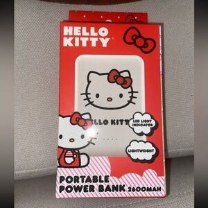 White Hello Kitty 2600 Mah Portable External Backup Battery Power Bank Charger